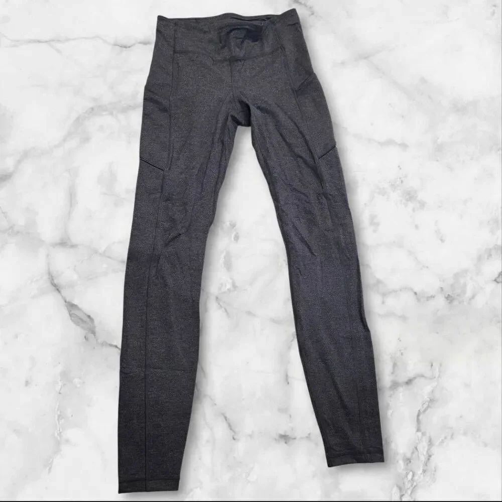 Lululemon Gray Speed Tights Size 6 with Pockets